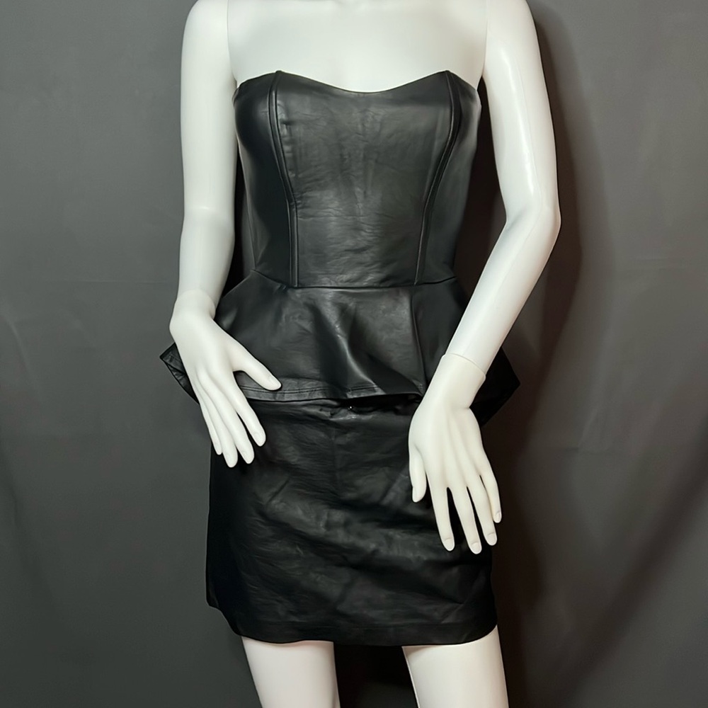 Venus - 2 - Vintage Black Mini Peplum Detail Dress